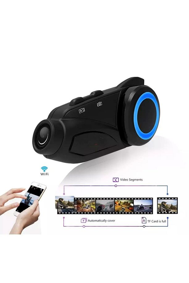 Kameralı Video Intercom 1080p Görüntü Bluetooth Kulaklık 1000 Metre Kask Kulaklığı M3 - 1