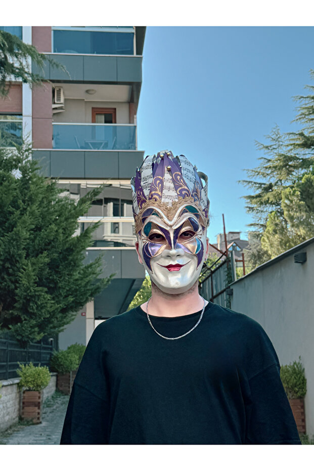 Jolly Joker Tekno Venedik Maskesi - Mor - 4