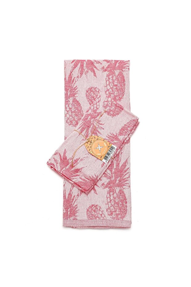 2-Piece Pink Pineapple Jacquard Drying Cloth Set