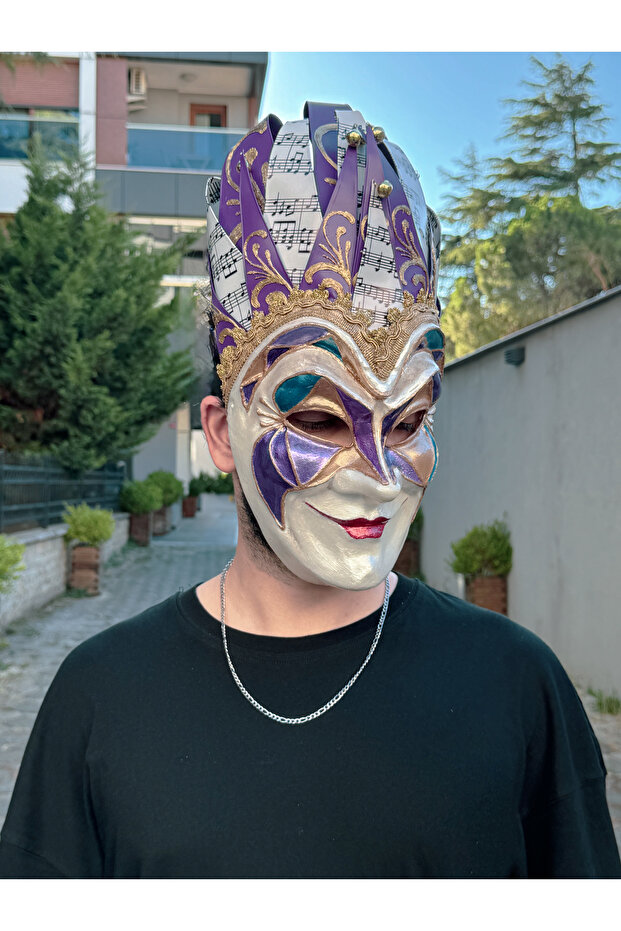 Jolly Joker Tekno Venedik Maskesi - Mor - 6