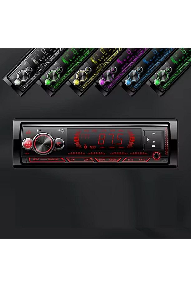 EXW-22  YENİ MODEL ARABA OTO TEYP BLUETOOTH ÇİFT USB GİRİŞLİ 7 RENK DEGİŞEN SD-AUX ÇİFT AMFİ ÇIKIŞI - 4