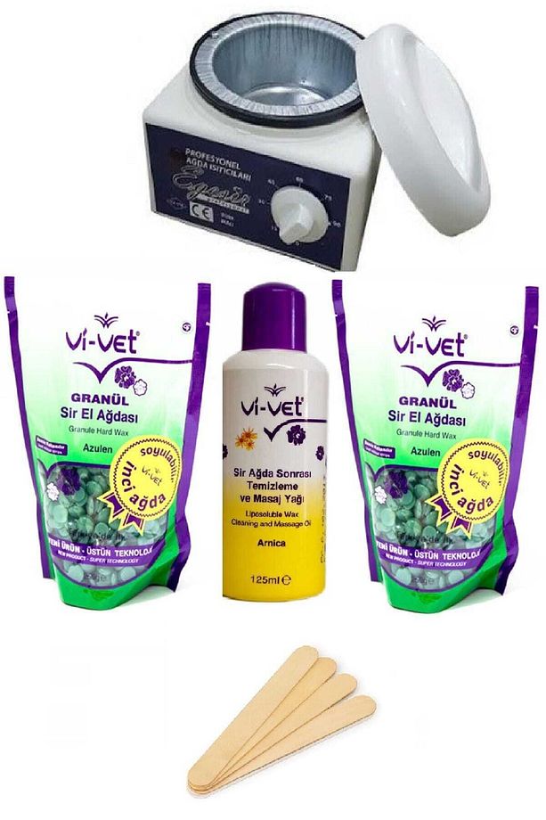 Izla Ağda Makinesi+2 Adet Yeşil Boncuk Ağda+ Ağda Yağı + Spatula - 1