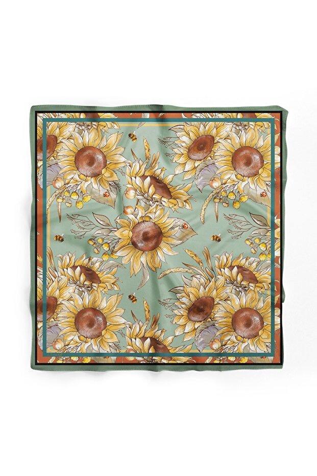 SUNFLOWER PATTERNED SCARF - 1