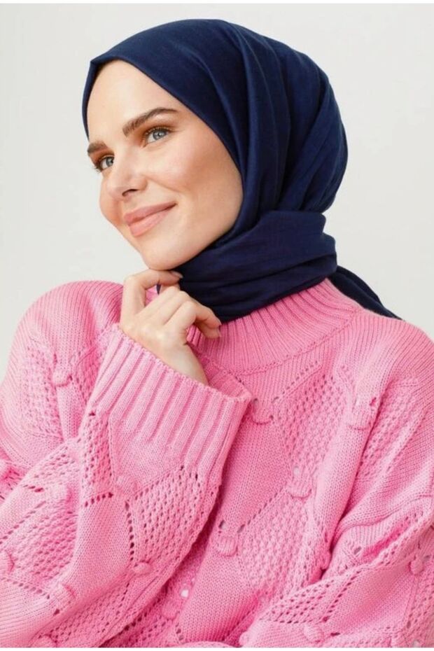 Bambu Kraş Şal Modeli-lacivert - 1