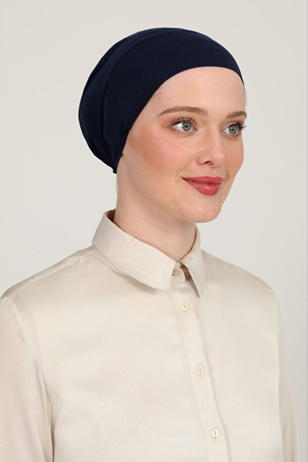 Women's Parisian Tulle Climafit Lycra Breathable Parisian Seamless Bonnet Navy Blue