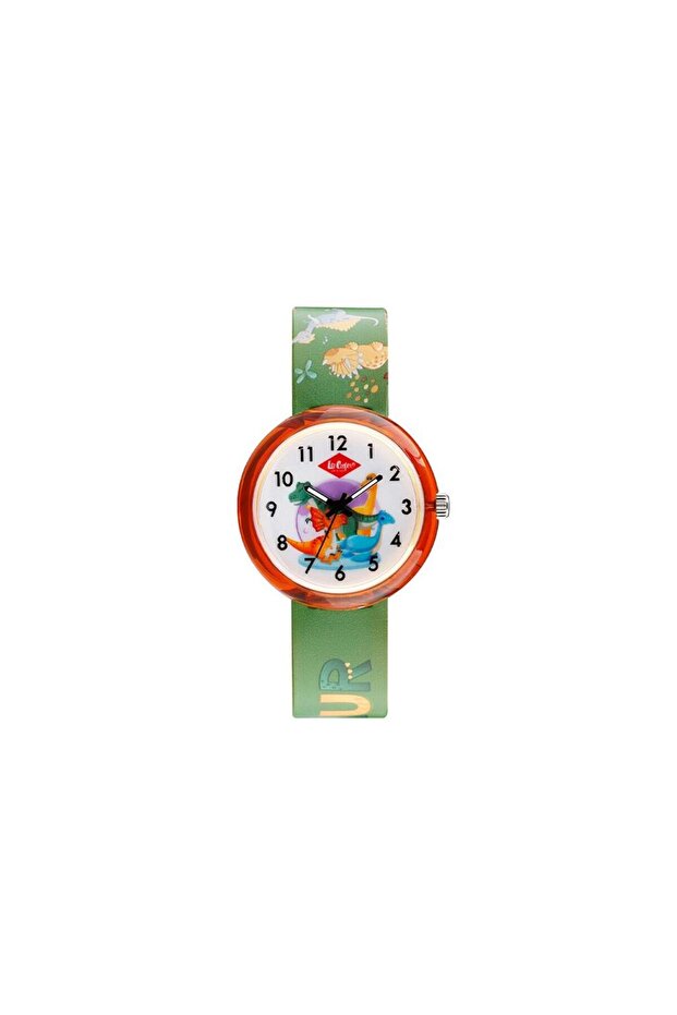 Lee Cooper Kids PC21S Movement Watch, Analog Display and Silicone Strap - LC.K.4.777, Green