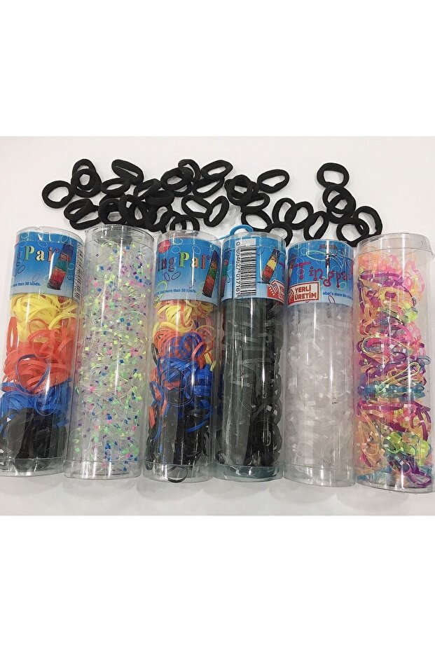 6 Boxes of Knitted Elastics and 24 Black Small Towel Elastic Buckles