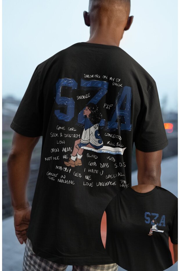 Unisex Sza Back Printed Oversize T-Shirt