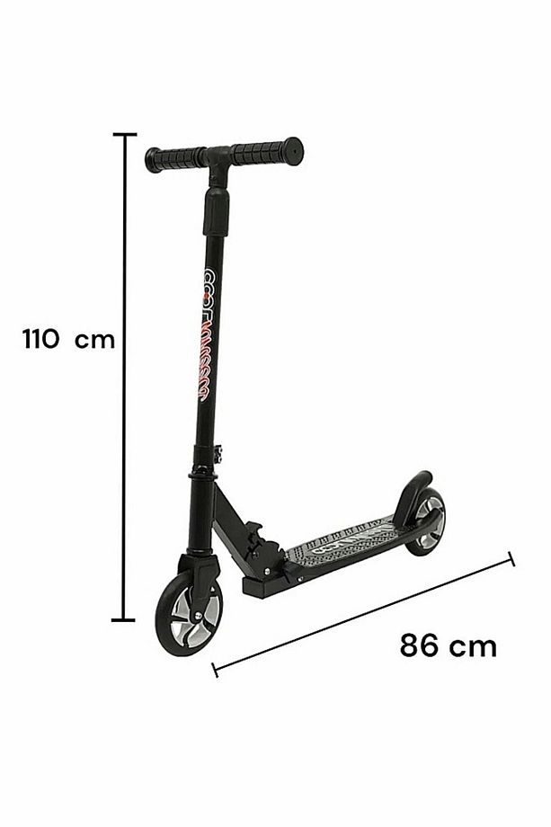 Kaliteli Gri Çocuk Scooter Katlanabilir 2 Teker (8 Yaş ve Üzeri) Max 100 Kadar Taşır - 2