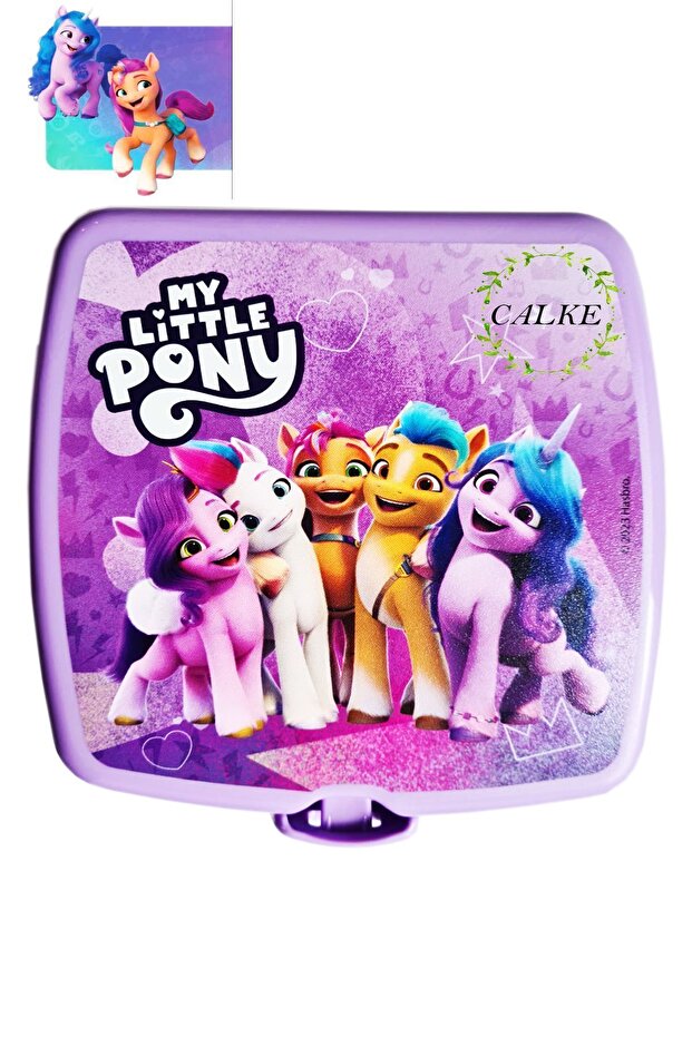 Pony Kids Lunch Box 4 Compartments with Fork and Spoon