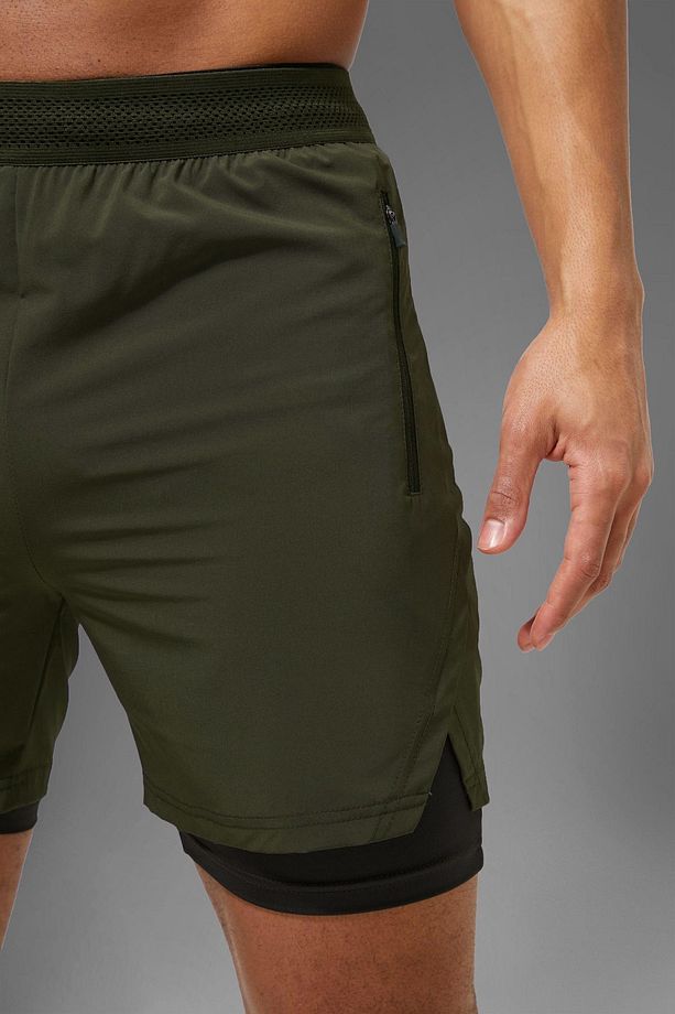 3 Lü Paket Unisex Gym Ve Fitness Astarlı Taytlı Şort Gizli Cep Detaylı - 5