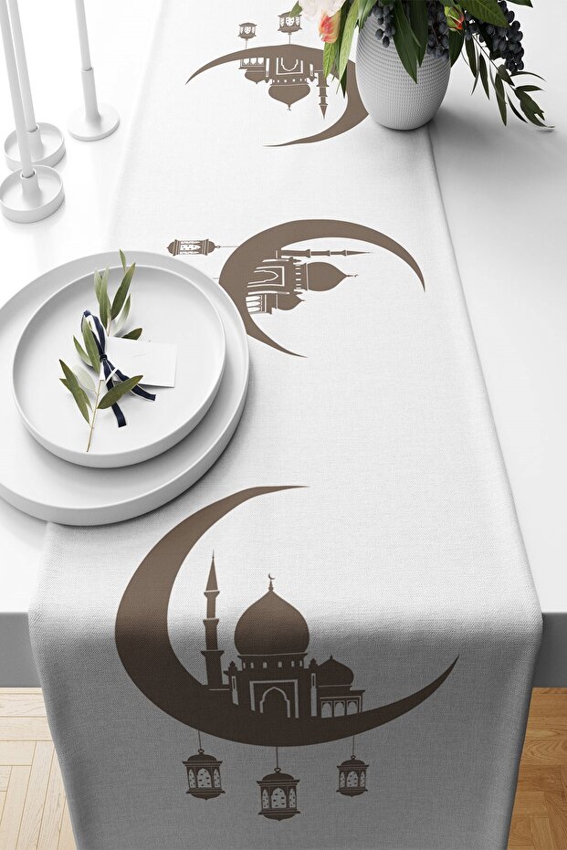 Ramadan Mubarak - فانوس الهلال من القماش غير القابل للتثبيت، نماذج مختلفة من Ranir لغرفة المعيشة وطاولة المطبخ
