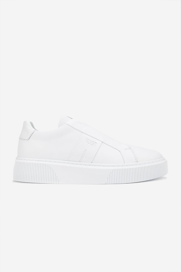 Emma Men's White Patent Leather Genuine Leather Sneakers & Sports Shoes