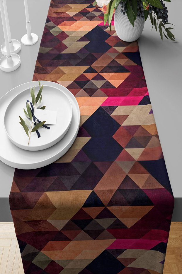Color Transition Mosaic - Non-Stick Fabric Living Room Kitchen Table Runner