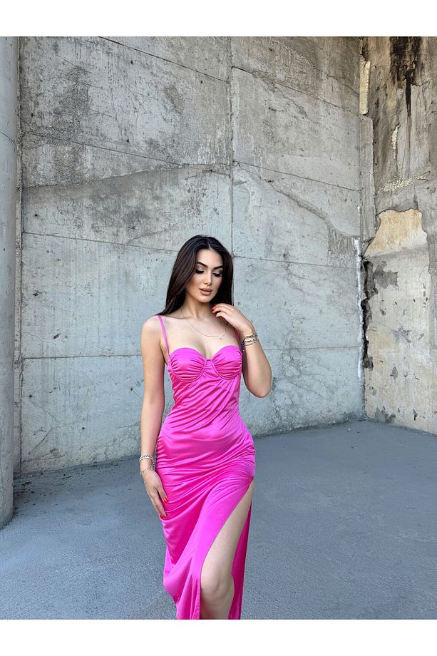 İris Gloplu Midi Elbise 24858 - 2