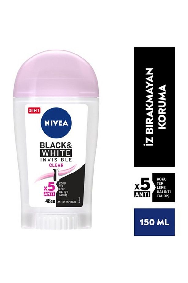 Nıvea Kadın Stick Deodorant Black&white Invisible Clear 48 Saat Anti-perspirant Koruma 40ml - 1