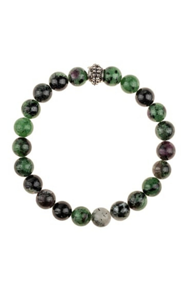 Anyolite Natural Stone Bracelet (8mm Sphere Cut)