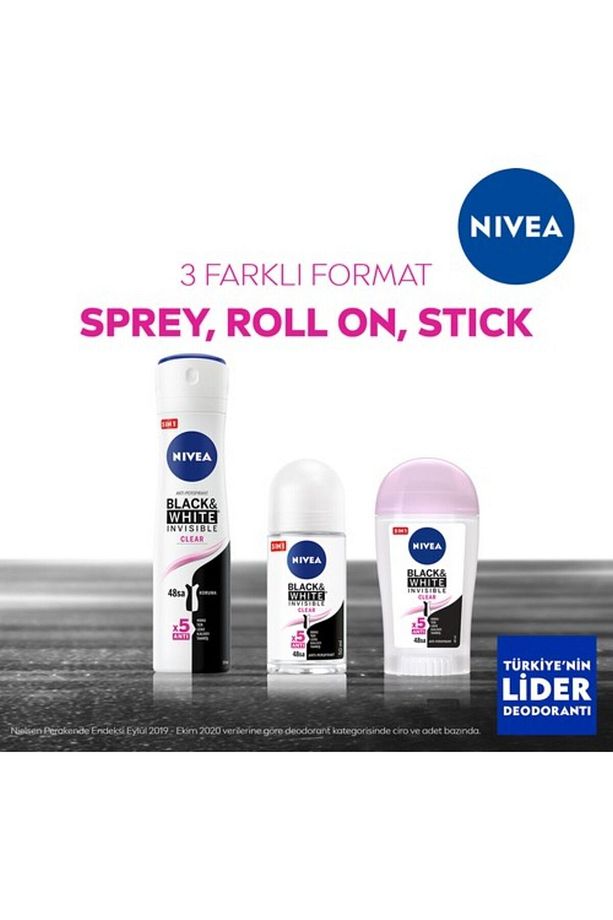 Nıvea Kadın Stick Deodorant Black&white Invisible Clear 48 Saat Anti-perspirant Koruma 40ml - 6