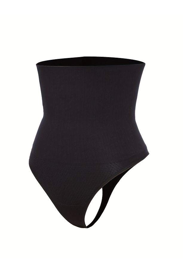 Lorica Model Seamless Örme Model Yüksek Bel Toparlayıcı String Külot Siyah Renk - 5