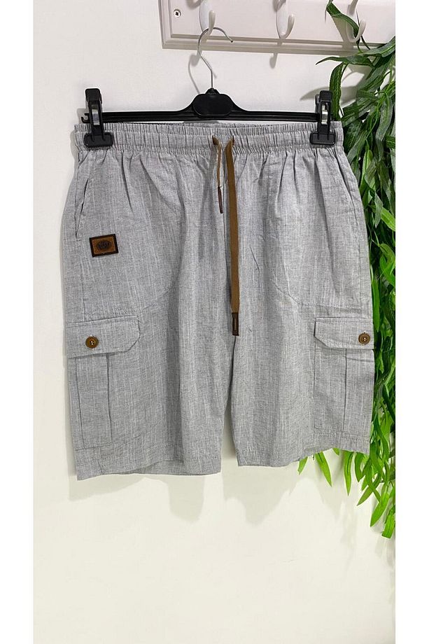 KLY 127 Poplin Yandan Cepli Tek Şort - 1
