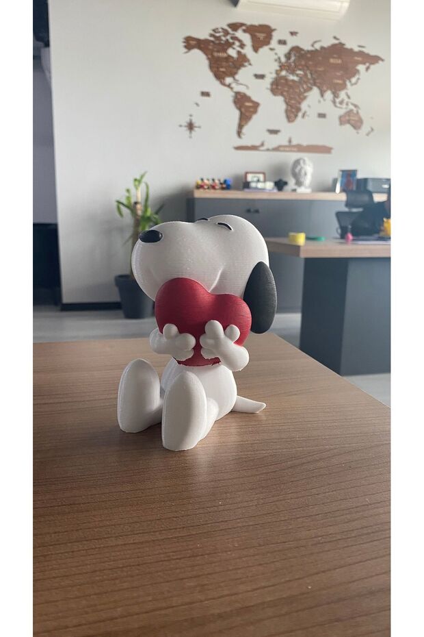 Sevimli Köpek Snoopy Dekoratif Biblo Masa Konsol Süsü Kalp Tutan Snoopy Kitaplık Dekor - 4