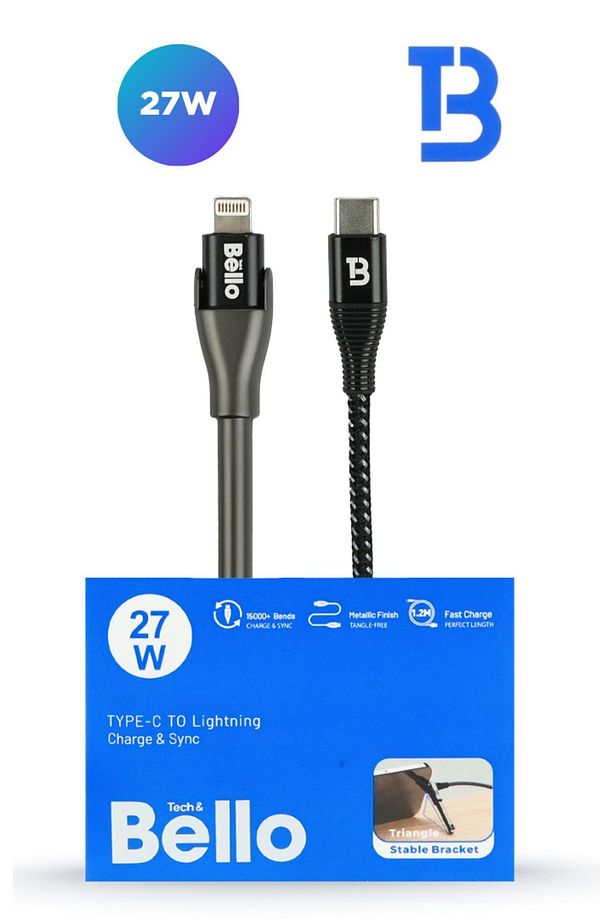 Type-c Lightning Standlı Koruyuculu Örgülü Hızlı Şarj Data Kablosu 1.2m Ba-02 - 3