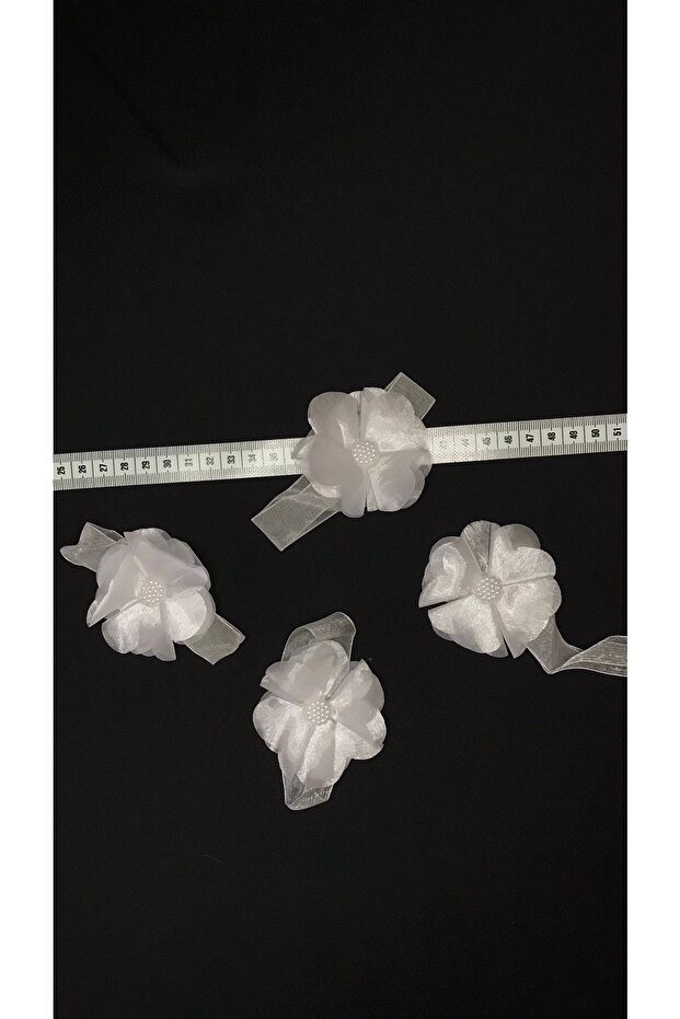 White Flower Tulle Beaded 2 Pack - 2