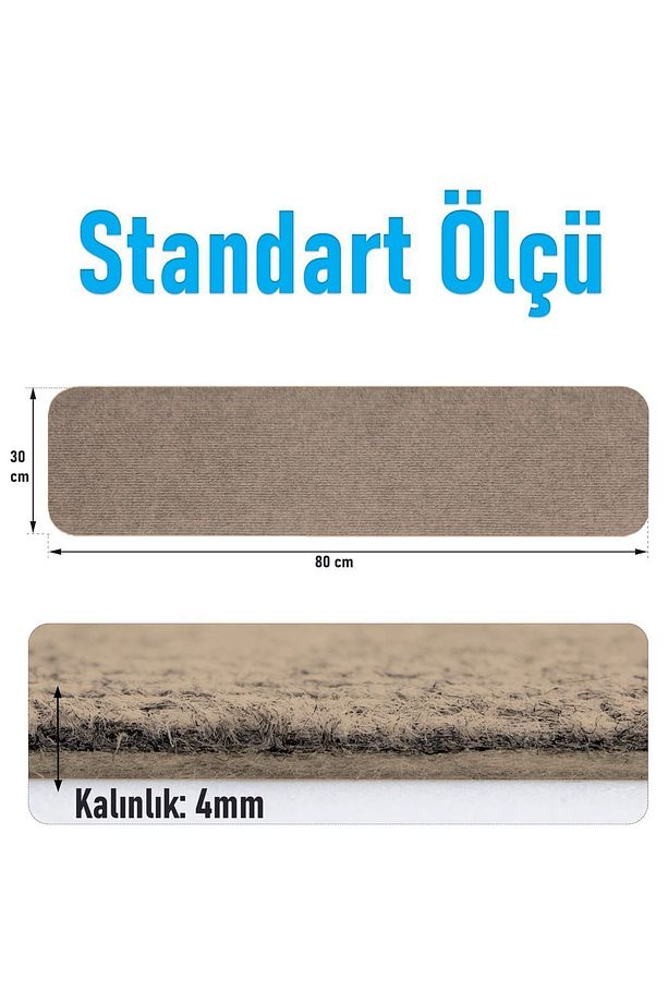 Halifleks Yapışkan Tabanlı Merdiven Basamak Paspası Rip Halı Kaymaz Tabanlı / Adet Olarak Satılır - 4