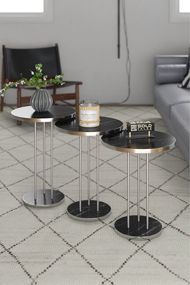 Zigon Sehpa Terra Gümüş Bendir - 3