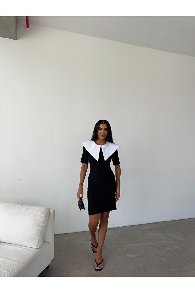 Mini dětské šaty s límečkem - 7