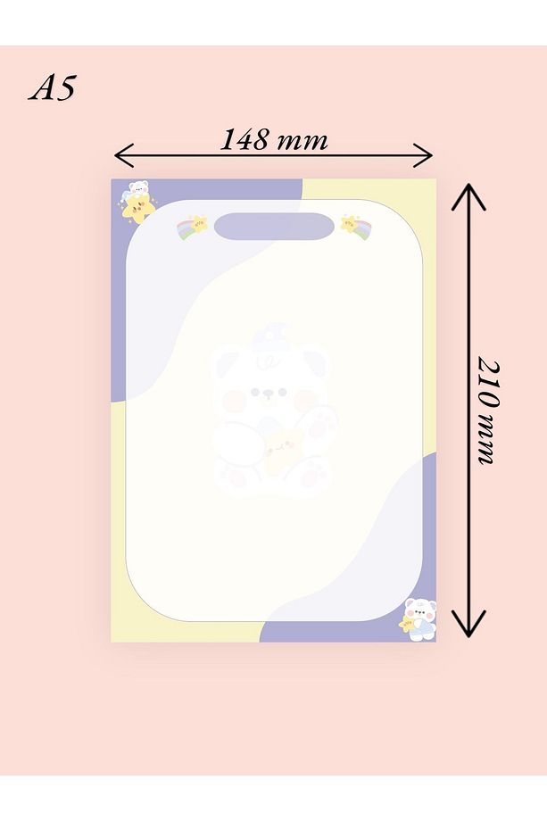 A5 Ayıcık Desenli Notepad - Not Defteri - Bloknot - 2