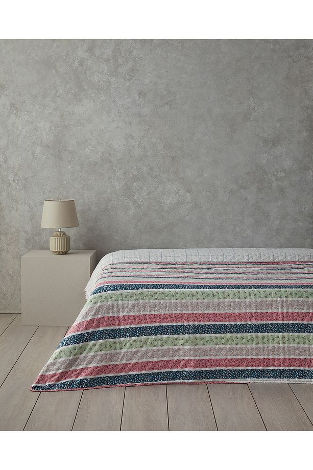 Blossom Lines Tek Kişilik Çok Amaçlı Örtü Pembe - 1