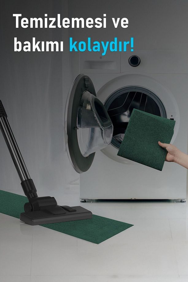 Halifleks Yapışkan Tabanlı Merdiven Basamak Paspası Rip Halı Kaymaz Tabanlı - Yeşil - 6
