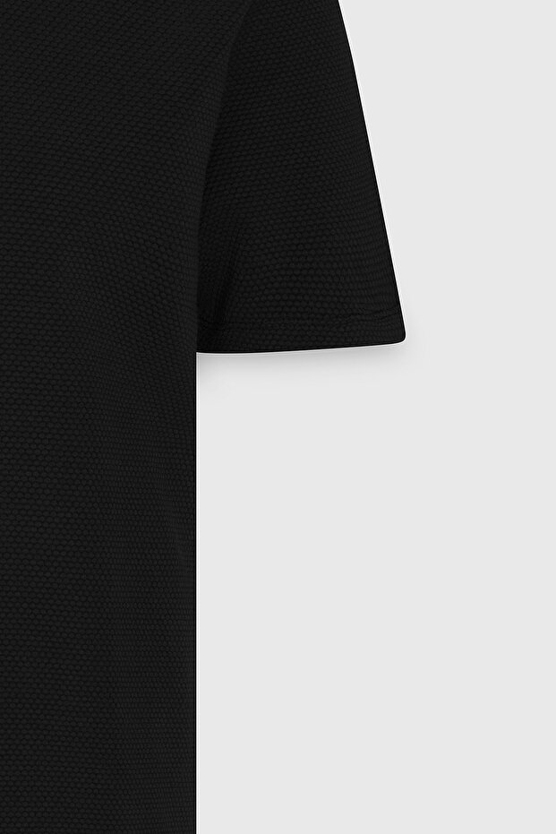 Erkek Siyah Slim Fit Dar Kesim Modal Bisiklet Yaka Yumuşak Tuşeli Esnek Basic Tişört - 8