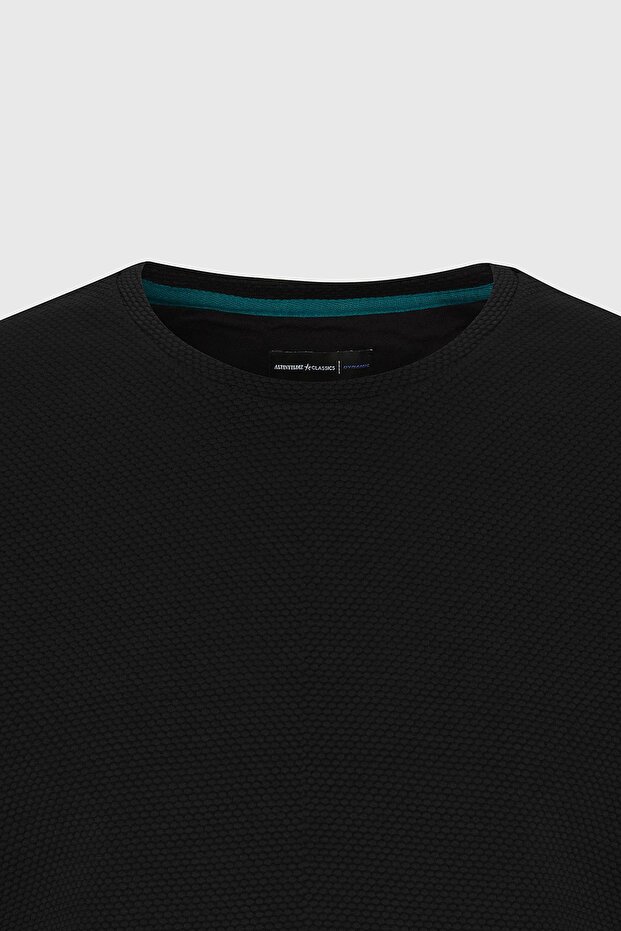 Erkek Siyah Slim Fit Dar Kesim Modal Bisiklet Yaka Yumuşak Tuşeli Esnek Basic Tişört - 7