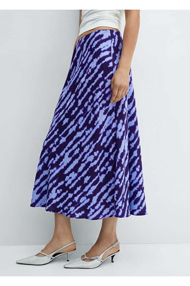 Desenli saten etek - 1