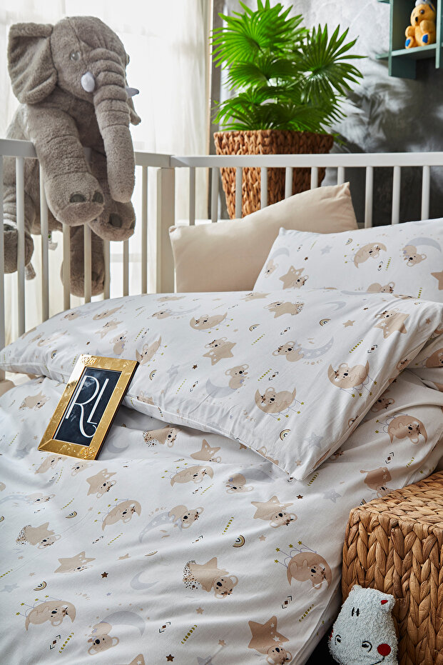 100% Organic Cotton Starry Cappuccino Baby Duvet Cover Set (with Sheets)