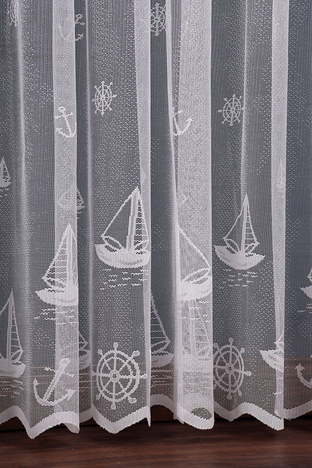 Yelkenli Çapa Desen Örme Tül Perde, 300x260cm, 1/2,5 Normal Pile, Elısıon01641 - 6