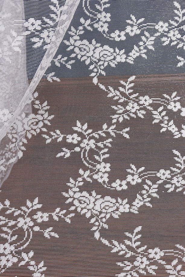 Çiçek Desenli Örme Tül Perde, 200x260cm, 1/2,5 Normal Pile, Elısıon04441 - 6