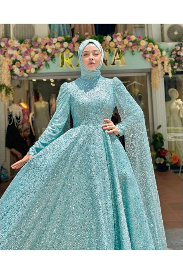 Mavi Tesettür Abiye - 3
