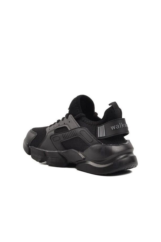Siyah Siyah Fileli Hafif Unisex Spor Ayakkabı - 4