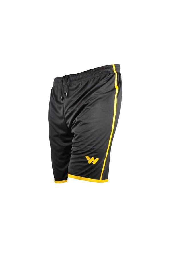 Siyah Sarı Polyester Erkek Spor Şort - 1