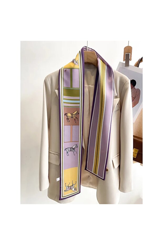 Eșarfe cu model special de cal violet - 1