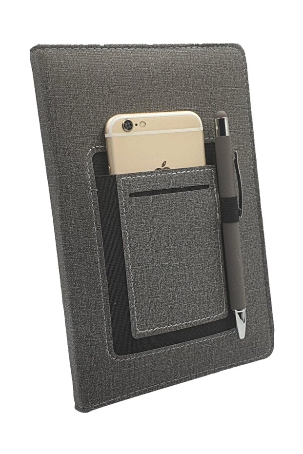 Notebook Thermo Leather Undated Lined 13x21 Size Phone Business Card Holder Pocket Agenda 2415 Notebook