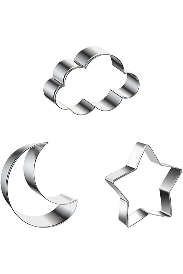 Narkalıp Ay Yıldız Bulut Cookie Mold Set of 3