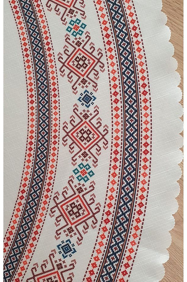 Piramit Renkli Baskılı Polyester Kumaş Yuvarlak Masa Örtüsü(150×0CM) - 4