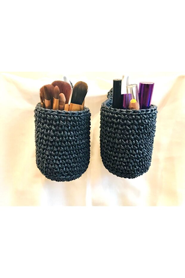 Home/Decoration 2-Piece Multi-Purpose Basket / Hanging Basket Paper Rope Basket / Cactus Flower Pot 15 cm