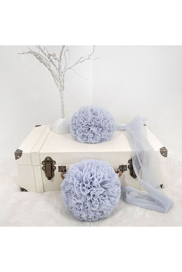 Pompom Tulle Twin - Sky Blue (Blue)