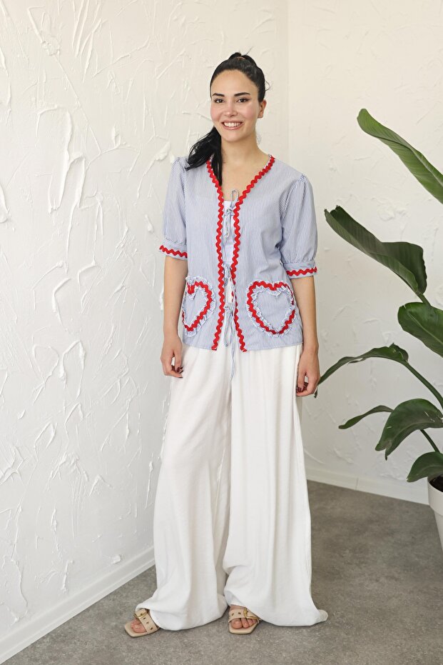 Mayla Mavi Gömlek - 8