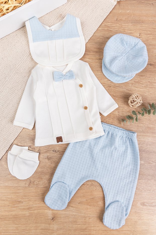 Bow Tie Cotton 5 Piece Baby Boy Hospital Outlet Baby Set